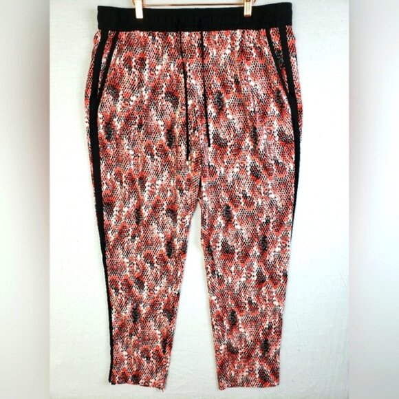 Calvin Klein Pants Snakeskin Print Tuxedo Stripe Lightweight size XL Jogger Boho - Picture 1 of 12